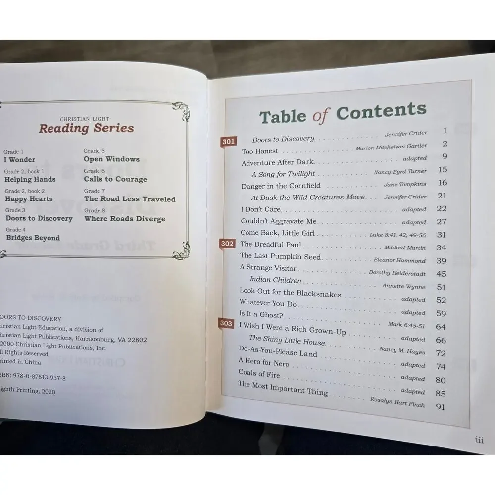 Christian Light Reading Curriculum Level 3 Doors to Discovery Hardcover Reader